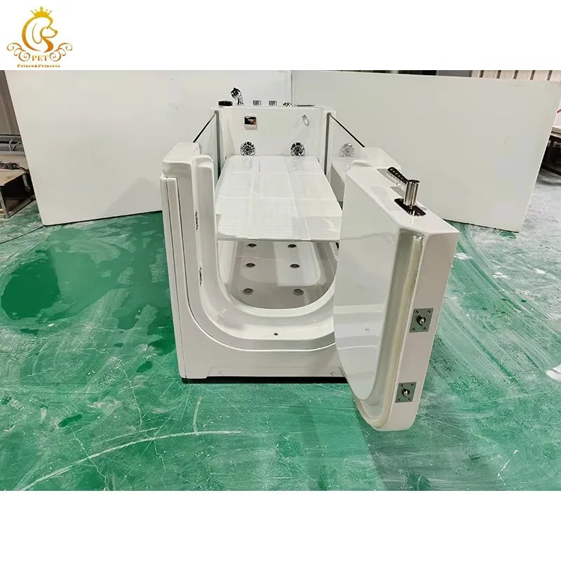 Milky Spa Ozone Bath For Pets: Modern Rectangle Dog Spa Bathtub Free Standing For Apartments For Pet Supplies