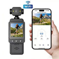 Pocket WiFi Action Camera, Image Stabilization, USB Rechargeable, Lightweight for Helmet Cycling Outdoor Travel