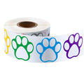 50 - Dog Cat Bear Paw Labels Stickers 1inch Colorful Print - View 10 | SAMAG
