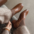 AIYUQI 2026 New Women's High Heels Chunky Heel Low-Cut Slip-On female Shoes Comfortable and Soft Spring Women Leather Shoes