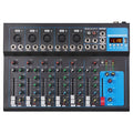 NXG F7 Professional Audio Mixer, 7-Channel Sound Console, Alloy Black, with USB Playback, PC Recording, XLR Mic Jack, RCA, for Live Streaming