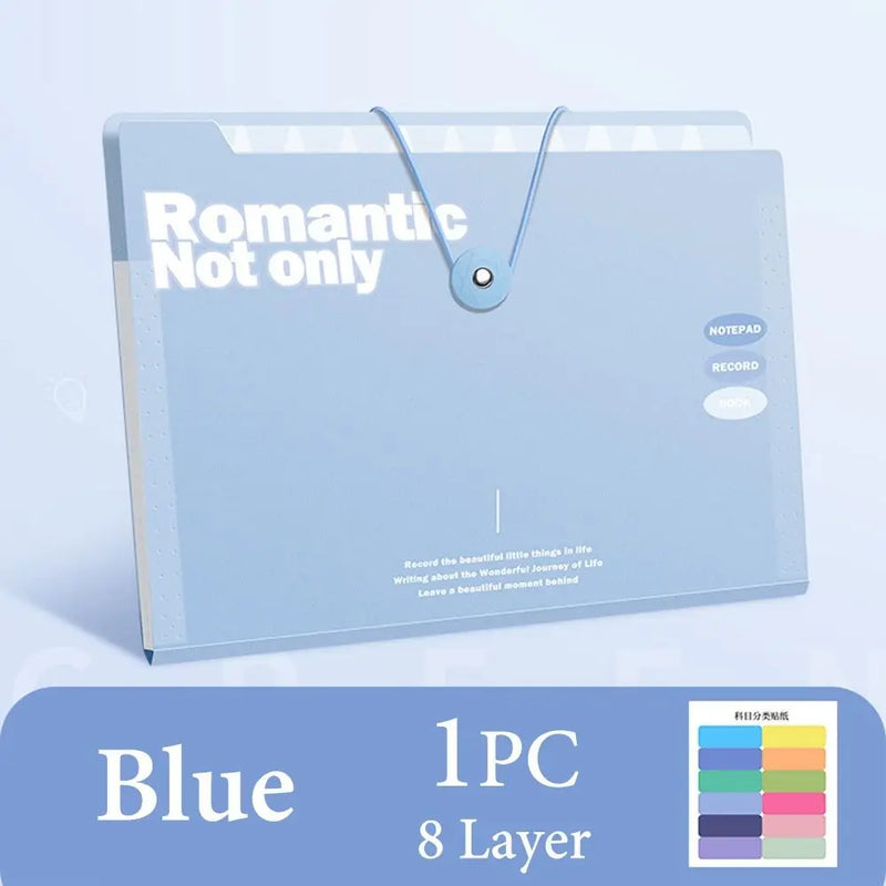 A4 5/8/12 Pockets File Folder Test Paper Storage Folder Portable Waterproof File Organizer Large Capacity Classified Portfolio