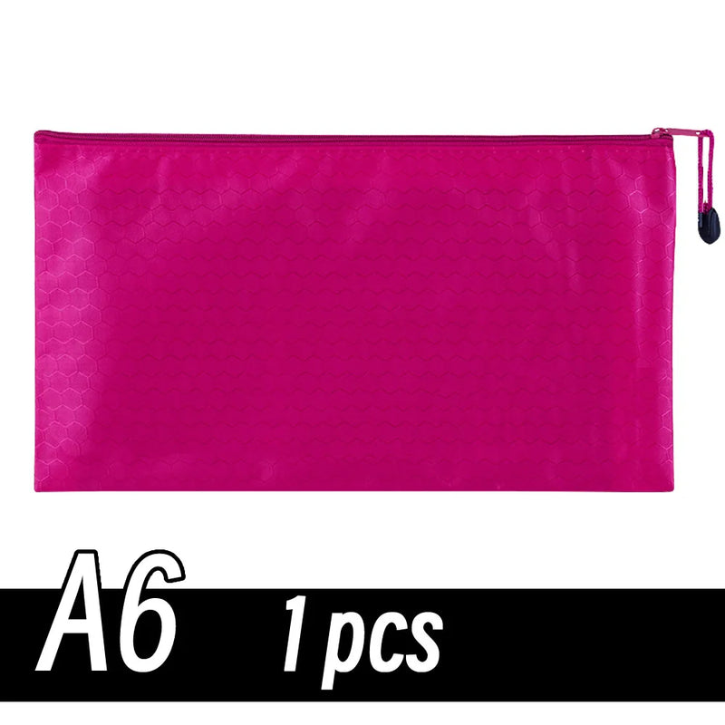 A4/A6 Pencil Bag Zipper Pouch Document Puzzle Bag Waterproof Zip File Folders Pencil Case Storage Bags School Office Supplies