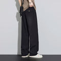 Japanese Style Textured Grid Men's Jeans Plus Size Loose | SAMAG