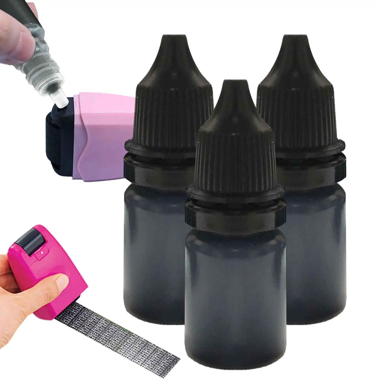 10ml Textile Stamp Oil Refill 3pieces Special Fabric Waterproof Printing Ink For Sign Name In Children Clothes Wash No Fade