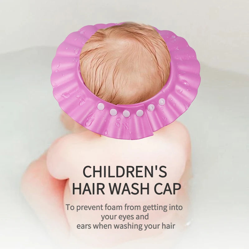 2 Pcs Baby Shower Cap Safety Eye Protection Ear Protection Lightweight Cute Cartoon Baby Bath Protective Cap Shampoo Bath Care