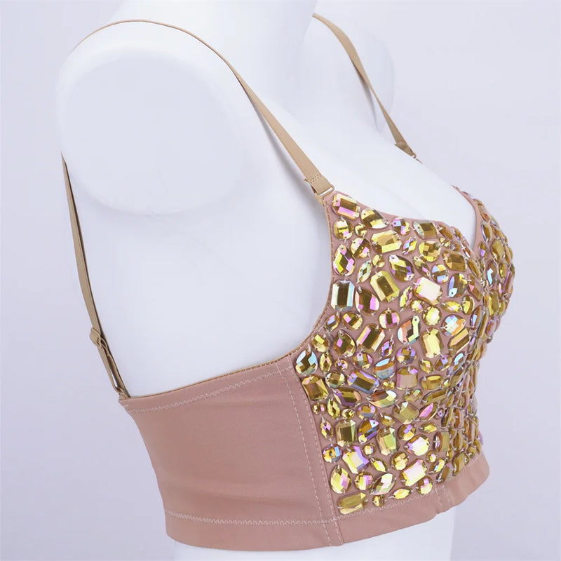 Fantasy Color Acrylic Steel Ring Bustier Top Female Nightclub Hot Girl Fishbone Body Shaping Outside Corset