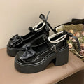 Women's High Heels 2025 High Quality Square Heels Round Toe Mary Jane Bow Buckle Dress Party Women's High Heels