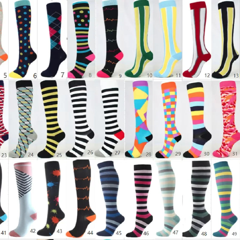 20 Pairs/lot Men Women Compression Socks Multi Pattern | SAMAG