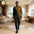 African Suits for Men Embroidery Print Blazer and Pants Set Business Dress with Kerchief Party Wedding - View 2 | SAMAG
