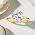 SDOOU Elegant 14K Gold Filled Six Claw Solitaire Moissanite Ring 1/2/3ct D VVS1 Round Cut  Everyday Wear Jewelry Gift for Women