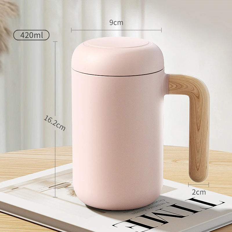 Thermo Mug Ceramic Liner with Handle Tea infuser 420ML 14OZ Office Cup Coffee Tumbler insulated Flask Water Bottle termos Inner