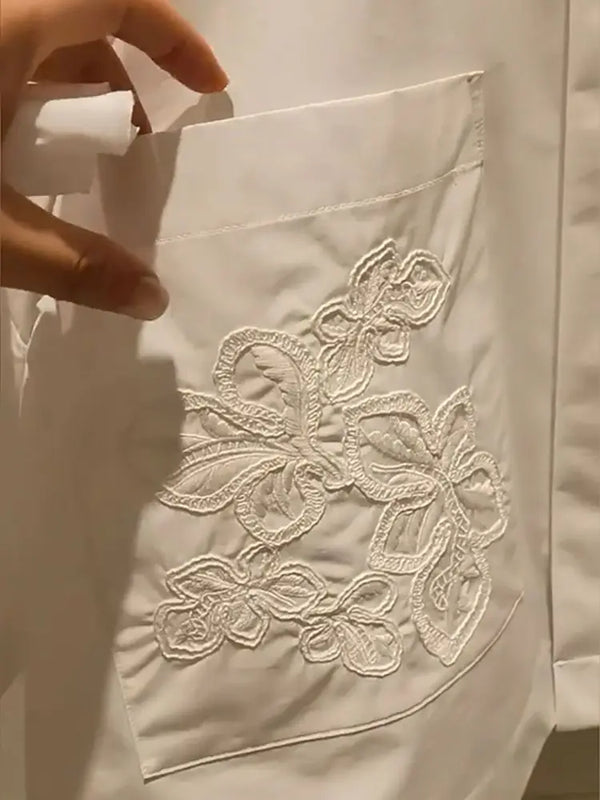 Summer Short Blouses Half Sleeve Embroidered Top Flip - View 5 | SAMAG