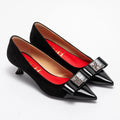 CHCH Women's Business High Heels New Black Simple and Comfortable Low Heel Pointed Women's Shoes 5cm