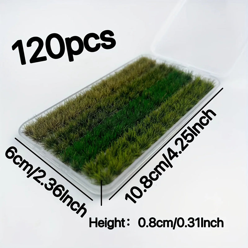 4colors/120tufts Model Grass Tufts for Miniature Scenery,Model Grass Tufts for Patios Static Grass Tufts Grass