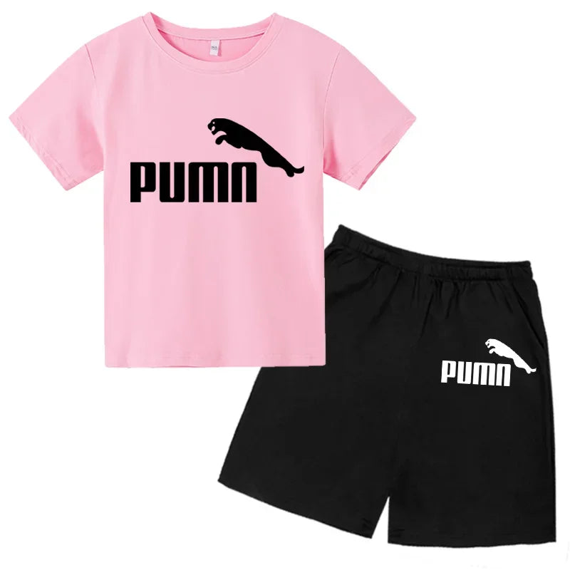 3-12Y Kids Summer Casual Letter Print 2-Piece Set Soft | SAMAG