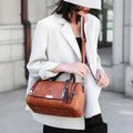 Tassel Decor Women's Large Capacity Shoulder Bag Fashion Zipper Crossbody Bags With Removable Strap Boston Handbag Женская сумка