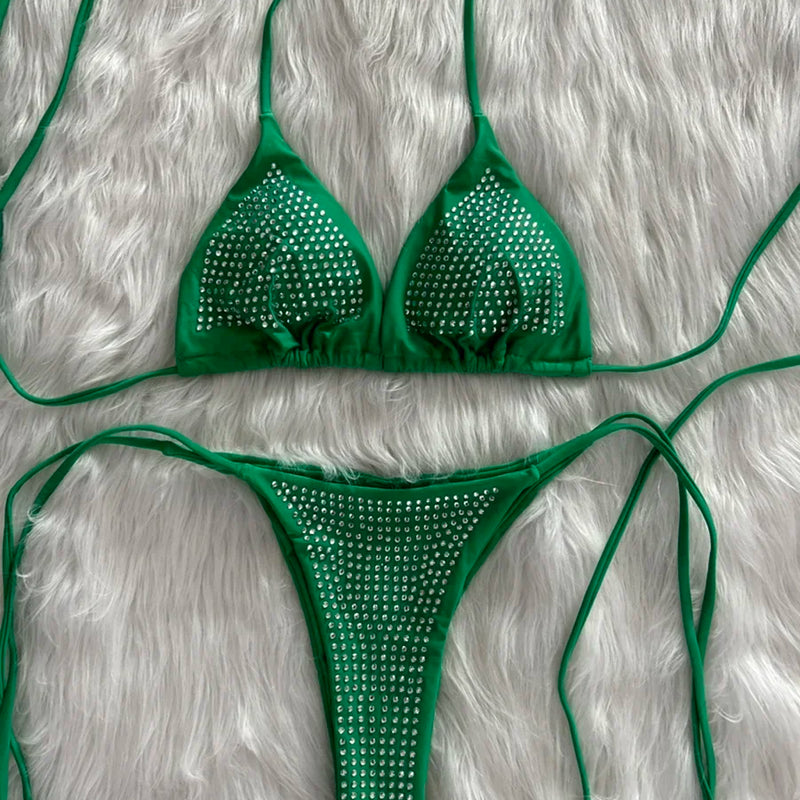 Shiny Sequin Diamond Bikini Women Swimwear Female | SAMAG