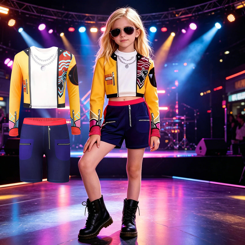 Kids Girl Kpop Stage Performance Costume Hip Hop Outfit - View 7 | SAMAG