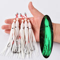 5pcs/pack soft squid 12cm 5.5g silicon gel skirt  tentacle 15# double assist hook lure hook rig fishing tackle saltwater fishing