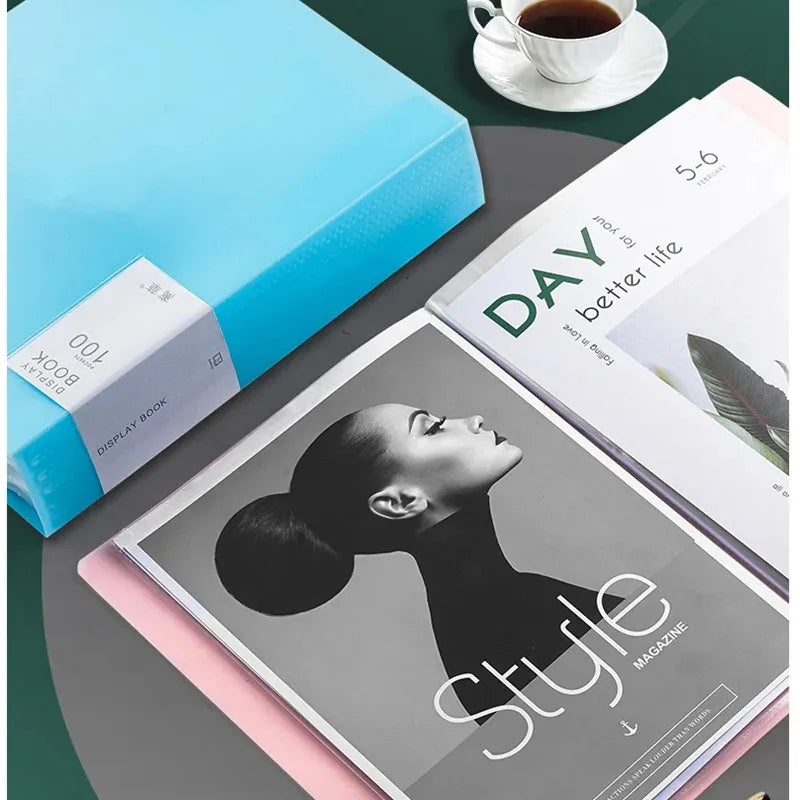 1PC A4 Plastic Budget Binder File Folders Documents Booklet Leaflet 30/60/100 Pages Office Student Supplies Desk Organizer