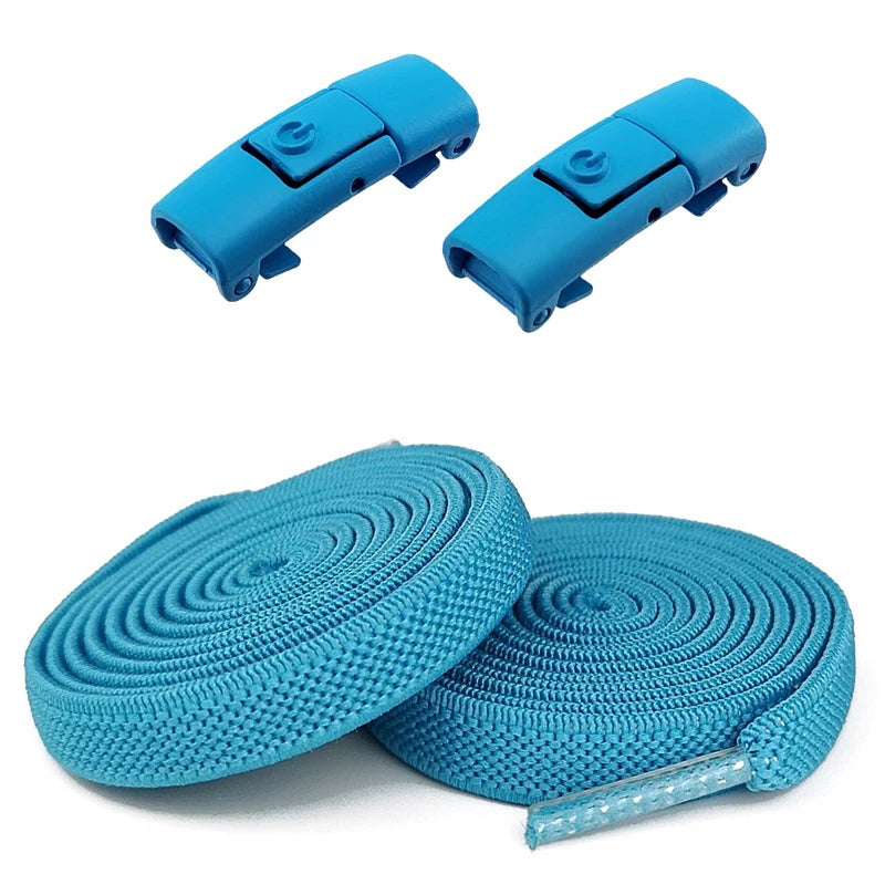 New Without Ties Elastic Laces No Tie Shoe Laces Press Lock Shoelaces Sneaker Kids Adult 8MM Widened Flat Shoelace for Shoes