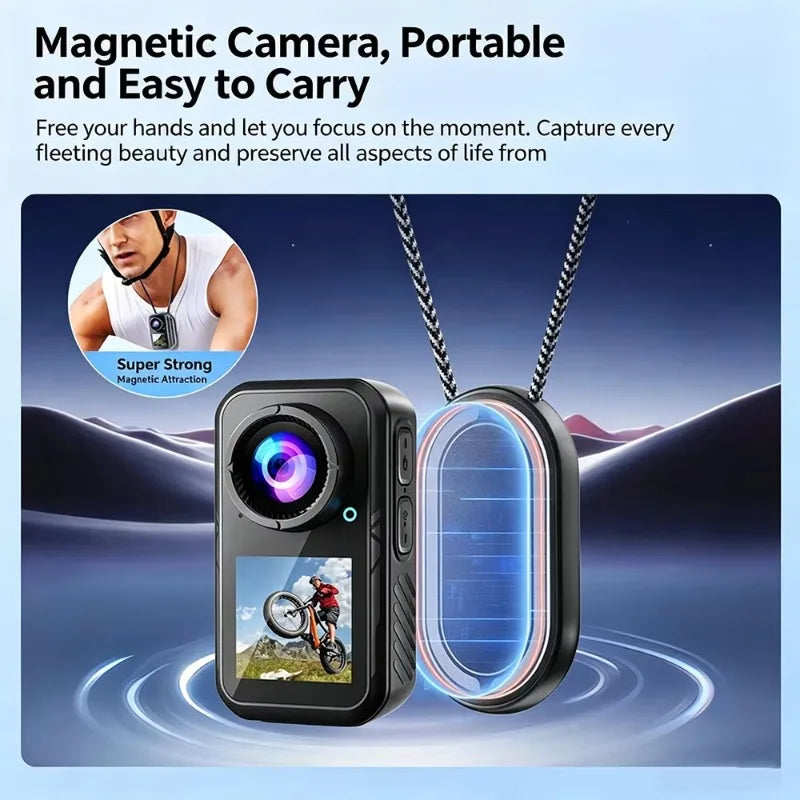5K Action Camera Image Stabilization 4K60fps Magnetic Pocket Cam Dual-screen Waterproof Bodycam Sport Helmet Video Recorder Vlog