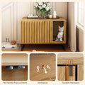Modern Cat Box Enclosure Furniture Hidden Box with Scratch Pad Entryway Bench End Table Pet Bed for Cats