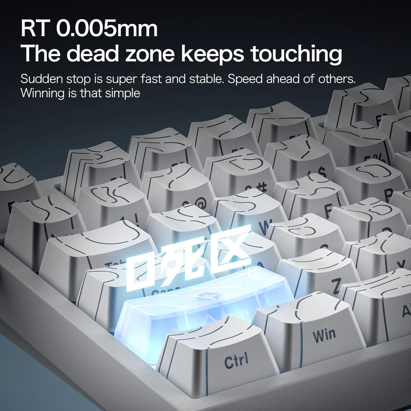 R82HE ATTACK SHARK High Performance E-sports Magnetic Switch Keyboard 8K Zero Dead Zone Adjustable RGB Lighting Web Driver Wired