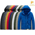 2026 New Men's Lightweight Padded Jacket Hooded Zip-up Parka Male Cotton Down Warm Demi-season Autumn Spring Warm Big Size Coat