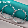 SHSTONE 18K Gold 50mm Big Round Earrings For Women Party Wedding Banquet Fashion Jewelry 925 Sterling Silver Hoop Earring Gifts
