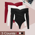 Women's Three Piece Set Bodysuits New Spring Sexy Backless Corset Slim Fashion Crossed Long Sleeves Casual Elegant Lady Clothing