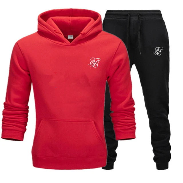 Sik silk Men Sets Fashion Autumn Spring Sporting Suit Sweatshirt Sweatpants Clothing 2 Pieces Slim Tracksuit - View 9 | SAMAG