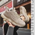 Men's Sports Shoes Trendy Flat Heel Low-top Soft-soled Round Toe Lace-up Large Size New High-quality Solid Color Running Shoes