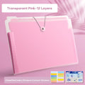 Waterproof A4 File Folder 4/8/12 Pockets Classified Storage Organ Bag PP Test Paper Storage Portfolio Organizer Student