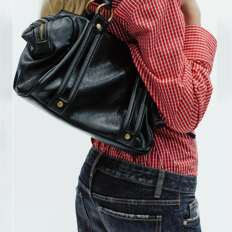 Lady's handbag - Boston bucket bag - single shoulder top handbag - designer crossbody bag - multi-pocket crossbody bag - designe