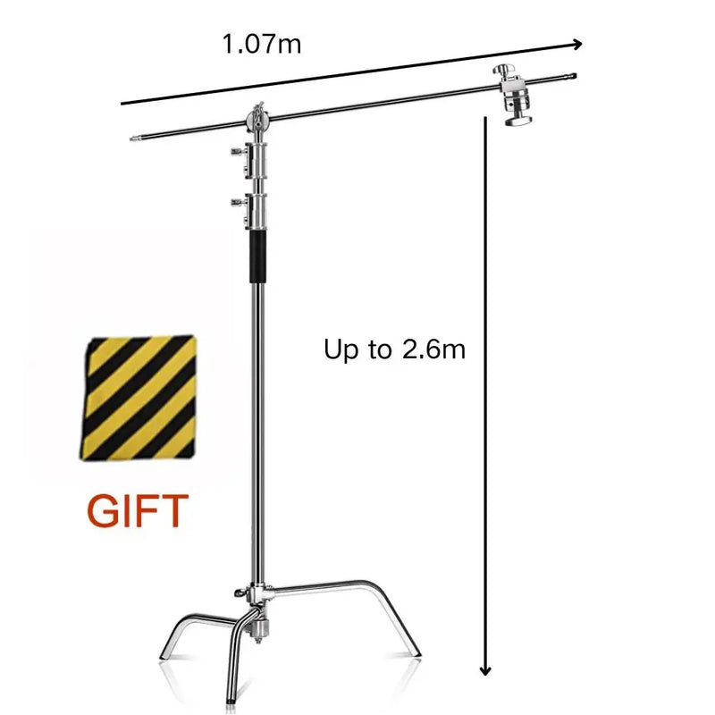 2.49M Length Cross Arm Stainless Steel Kit Light Stand With Weight Bag Photo Studio Accessories Extension Rod
