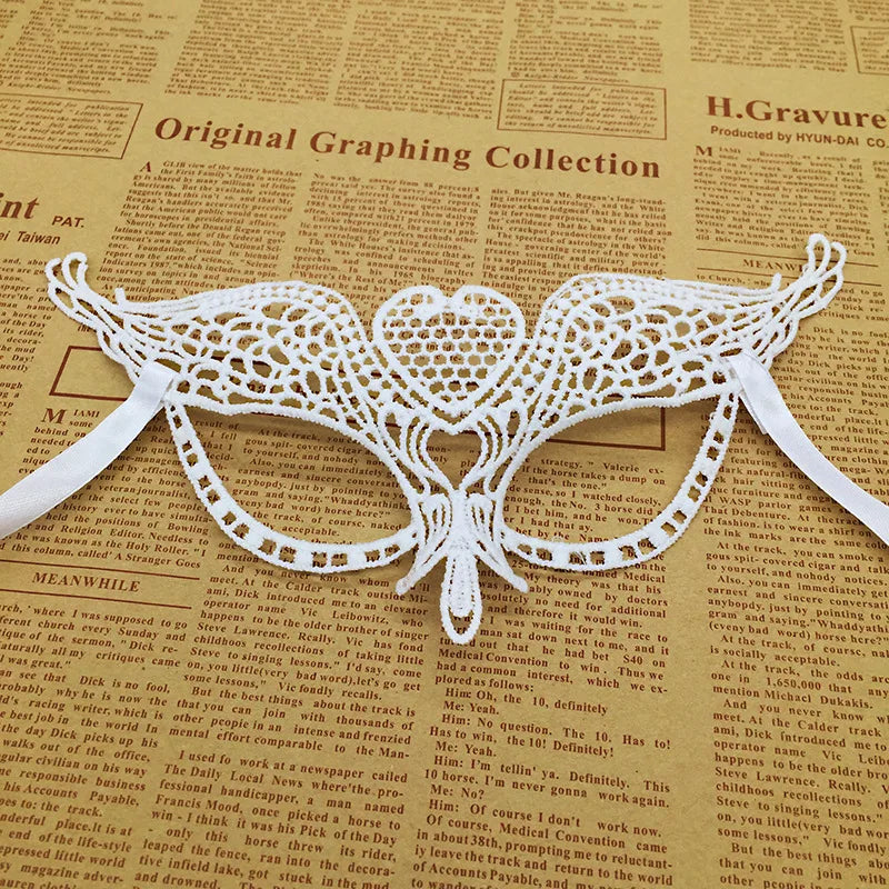 1pcs Hot Sale White Sexy Lace Half Face Masks Various Styles Halloween Masquerade Party Dance Mask Costume