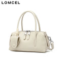 LOMCEL 632 Leather shoulder crossbody bag for daily use 2026 new model Boston pillow bag, top layer of cowhide bowling bag