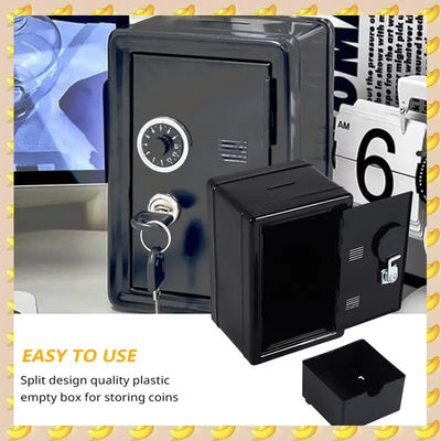 A45U Safe Box Organizer Iron Desk Decorative Piggy Bank Metal Mini Cabinet Money Storage For Boys | SAMAG