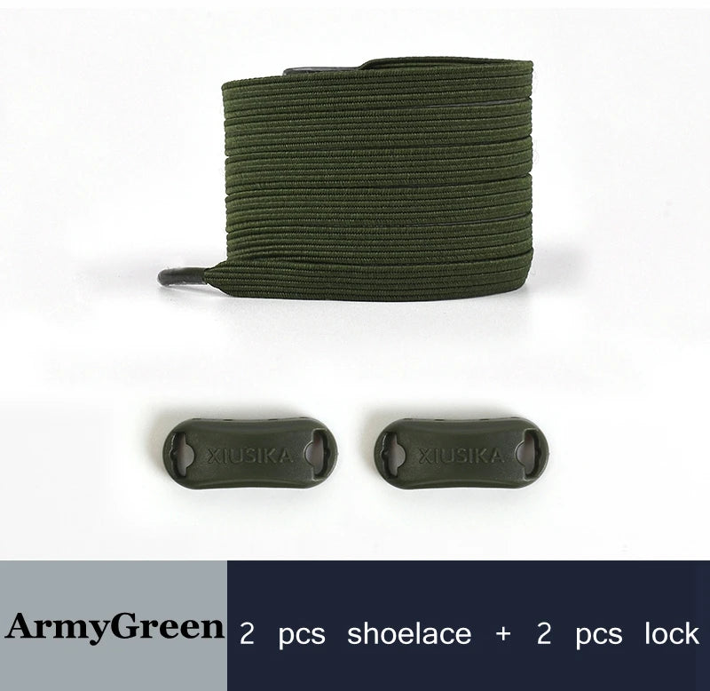 1 Pair No Tie Shoe Laces Elastic Laces for Sneakers Flat Shoelaces Without Ties Shoelace with Lock for Kids Adult Shoestrings