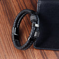 Charm Braid Rope Bracelet For Men Stainless Steel Magnetic Buckle Genuine Leather & Bangles Male Female - Visuel 5 | SAMAG