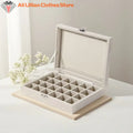 24 Grid Jewelry Storage Box New Transparent Window Large Capacity Ring Necklace Jewelry Storage, Simple And High-end Display Box
