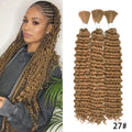 Synthetic Curly Deep Wave Bulk hair For Braiding 20inch No Weft Deep Wave For Braiding Micro Faux Braiding Hair for Boho Braids