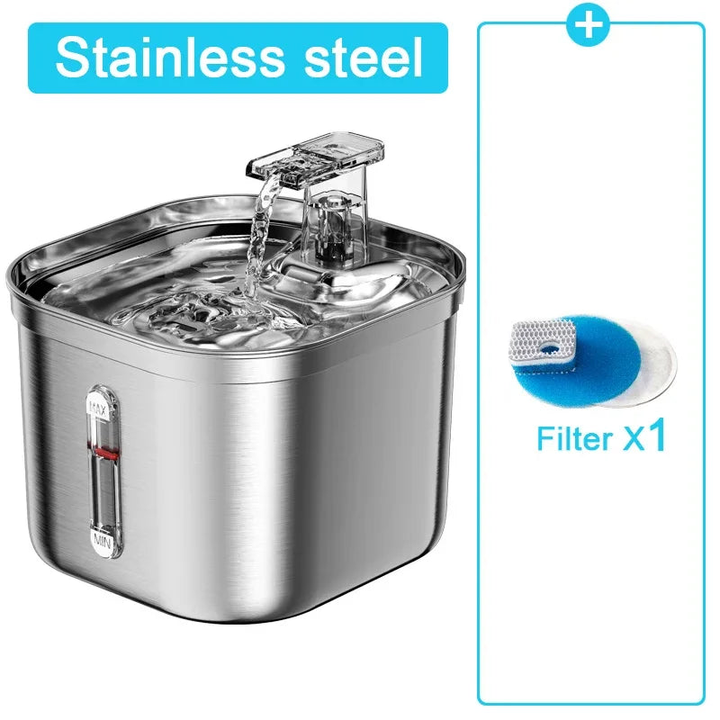 Stainless Steel Automatic Pet Water Dispenser Cat Drinking Fountain With Sensor Filter Cats Dog Ultra Quiet Pump Water Foutain
