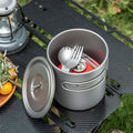 Boundless Voyage Titanium Pot Ultralight Backpacking Cookware with Folding Handle for Hiking & Camping W-Ti2060C