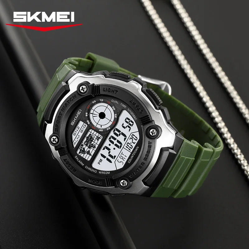 SKMEI 2517 Military Electronic Light Watch Sports LED Watches 5BAR Waterproof Digital Wrist Watch For Men Reloj Hombre