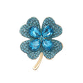 WEIMANJINGDIAN Brand Green Four Leave Clover Irish Shamrock Lucky Crystal Brooches and Lapel Pins Collections