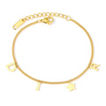 EVISPOL New Fashion Letter Star Pendant Bracelet for Woman Vintage Stainless Steel Bracelet Luxury Jewelry Gifts