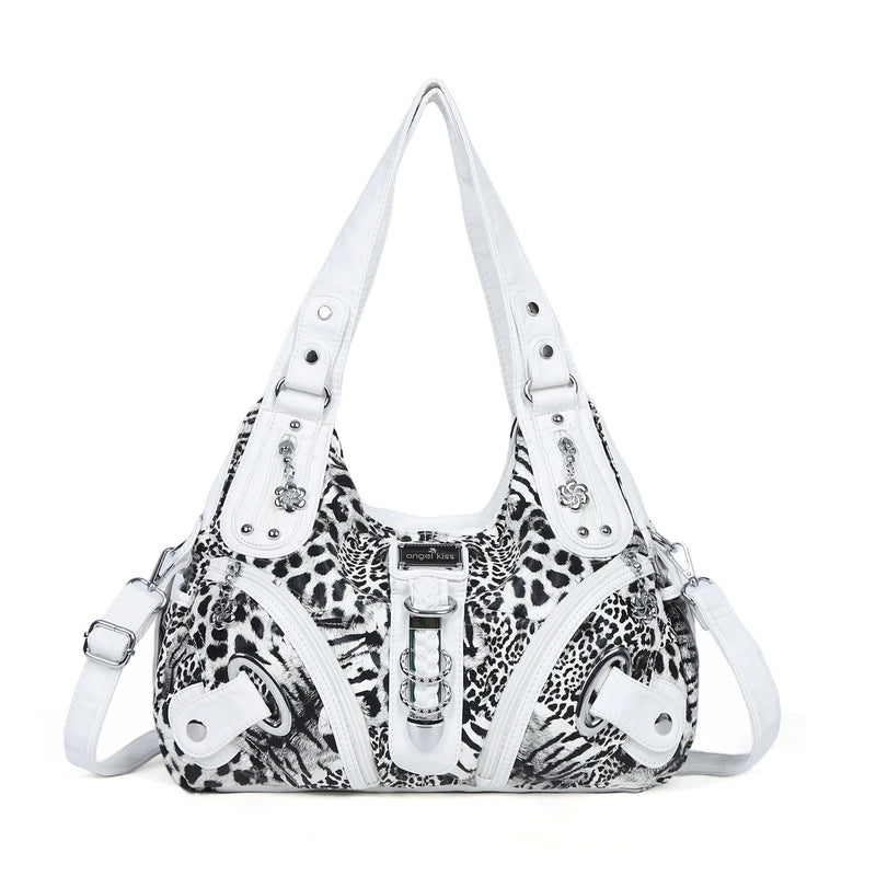 Women Handbags Leopard Bag Top-handle Handbag Fashion Satchel Dumpling Pack Shoulder Bag Tote Bag Hobos Large Purse